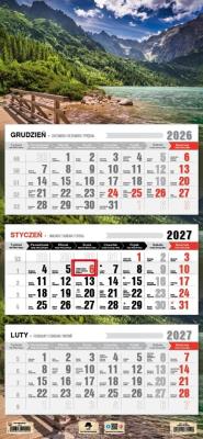 Opakowanie Kalendarz 2027 trójdzielny Tatry płotek