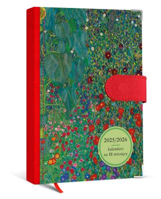 Opakowanie Kalendarz A5 2025/2026 18 m-cy czerwony kwiatki