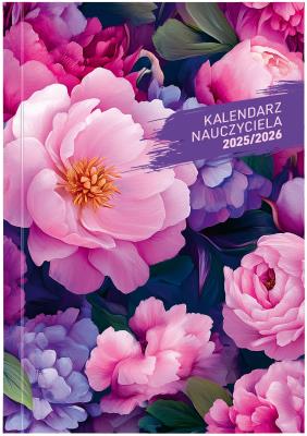 Kalendarz naucz. 2025/26 A5 tyg. PCV Kwiaty. Wydawca: Wokół nas. SmakLiter.pl Opakowanie Kalendarz naucz. 2025/26 A5 tyg. PCV Kwiaty