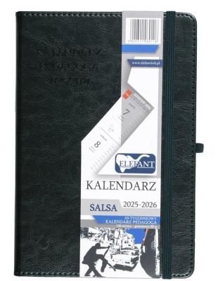 Kalendarz pedagoga 2025/26 A5 tyg. Salsa zielony. Wydawca: ELEFANT. SmakLiter.pl Opakowanie Kalendarz pedagoga 2025/26 A5 tyg. Salsa zielony