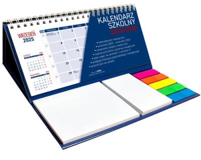 Kalendarz szkolny z notesem spiralowany Granat. Wydawca: Wokół nas. SmakLiter.pl Opakowanie Kalendarz szkolny z notesem spiralowany Granat