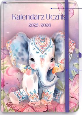 Okładka książki Kalendarz Ucznia 2025/2026 B6 TNS Słoń
