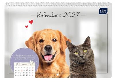 Opakowanie Kalendarzyk 2027 z kieszonką 25x17,5cm Zwierzaki