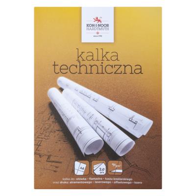 Kalka kreślarska A4 20 ark.90g. Wydawca: Koh-I-Noor. SmakLiter.pl Opakowanie Kalka kreślarska A4 20 ark.90g
