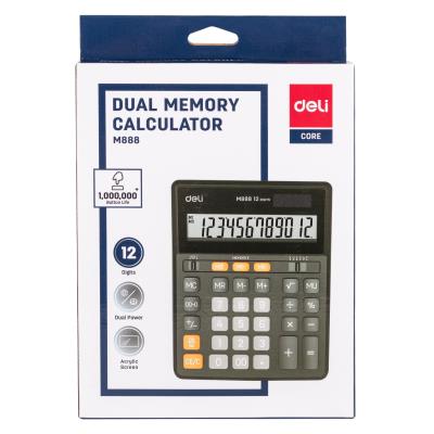 Opakowanie Kalkulator 12-pozycyjny z podwójną pamięcią czarny