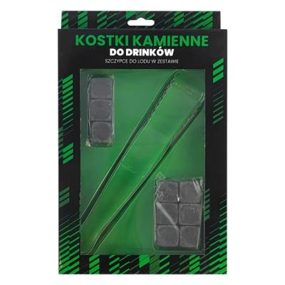 Opakowanie Kamienne kostki chłodzące do drinków + szczypce