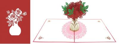 Opakowanie Karnet 12x18 cm + koperta POP-UP Róże