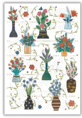 Opakowanie Karnet 12x18cm + koperta Kwiaty w wazonach