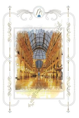 Opakowanie Karnet 12x18cm + koperta Wnętrze Galerii Mediolan