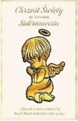 Opakowanie Karnet A5 Chrzest - Złoty anioł