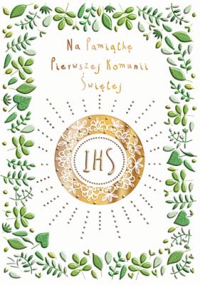 Opakowanie Karnet A5 Komunia. Złoty opłatek