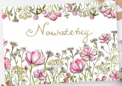 Karnet A5 Ślub Polne kwiaty. Wydawca: Henry. SmakLiter.pl Opakowanie Karnet A5 Ślub Polne kwiaty