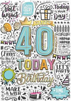 Opakowanie Karnet A5 Urodziny 40 - Graffiti