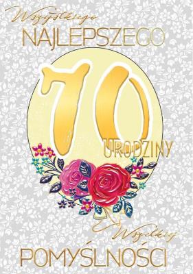 Opakowanie Karnet A5 Urodziny 70 - Balon glamour