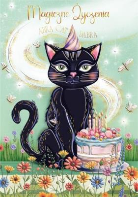 Opakowanie Karnet A5 Urodziny - Kot wiedźmy