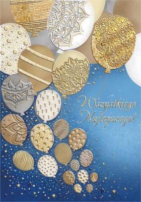 Opakowanie Karnet A5 Urodziny - Złote balony