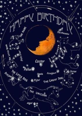 Opakowanie Karnet B6 brokat z kopertą Urodziny Gwiazdozbiór