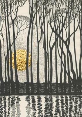 Opakowanie Karnet B6 brokat z kopertą Zachód słońca