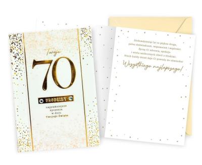 Opakowanie Karnet B6 Urodziny 70