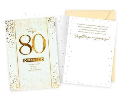 Opakowanie Karnet B6 Urodziny 80