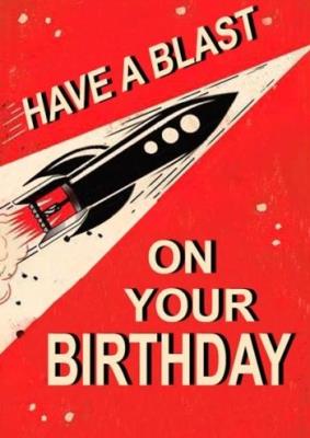 Opakowanie Karnet B6 z kopertą Urodziny Rakieta