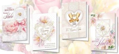 Opakowanie Karnet B6 z naklejkami hologr. Rocznica (10szt)