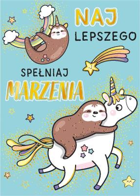 Opakowanie Karnet B8 mini Leniwiec z tęczą