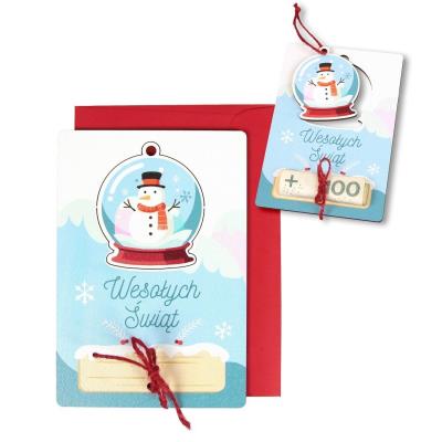Opakowanie Karnet drewniany Boże Narodzenie Bałwan
