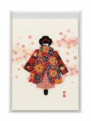 Opakowanie Karnet FGC-67 Lalka w kimono z papieru Chiyogami