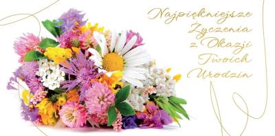 Opakowanie Karnet Flowers Urodziny wzór nr 12