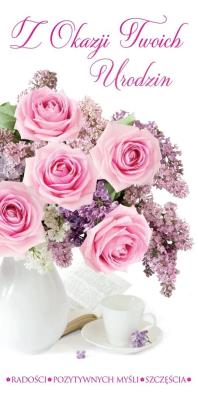 Opakowanie Karnet Flowers Urodziny wzór nr 9