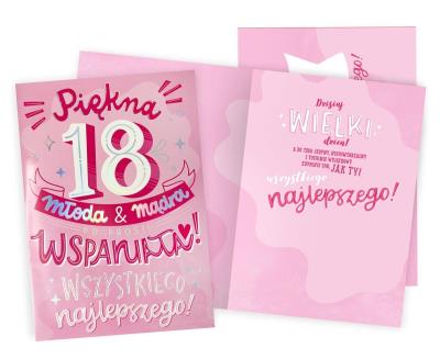 Opakowanie Karnet Gigant Urodziny 18