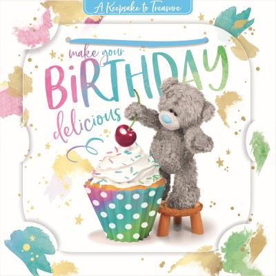 Opakowanie Karnet holograficzny 3D - Miś z wisienką