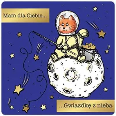 Opakowanie Karnet jednostronny Kot na księżycu