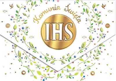 Opakowanie Karnet koperta A5 Komunia. Listki IHS
