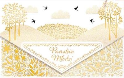 Karnet koperta A5 Ślub Złota łąka. Wydawca: Henry. SmakLiter.pl Opakowanie Karnet koperta A5 Ślub Złota łąka