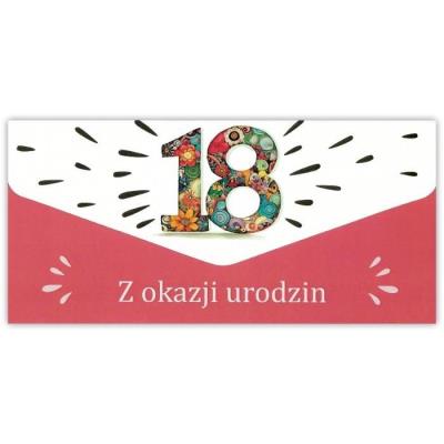 Opakowanie Karnet-koperta Urodziny 18