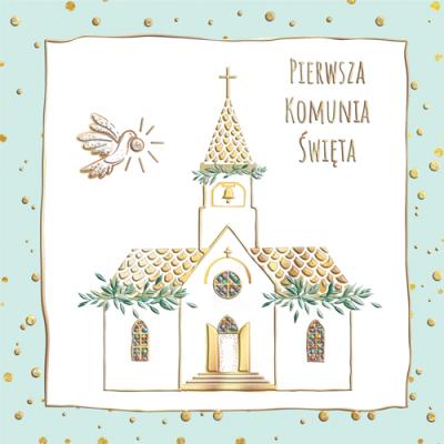 Opakowanie Karnet KW Komunia. Kościół miętowy