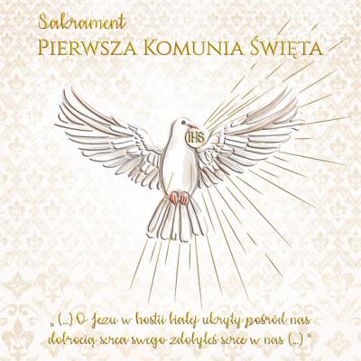 Opakowanie Karnet KW Komunia Złoty Gołąb