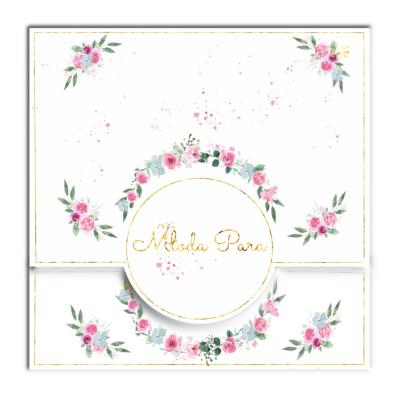 Opakowanie Karnet KW koperta z kółkiem Ślub Gipsówka