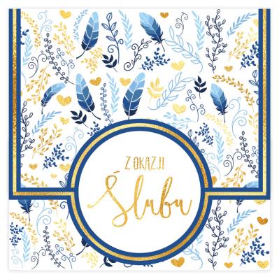 Opakowanie Karnet KW koperta z kółkiem Ślub Granat