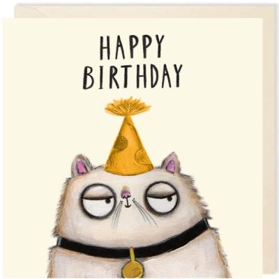 Opakowanie Karnet kwadrat 179 Urodziny Kot Przebiegły kot