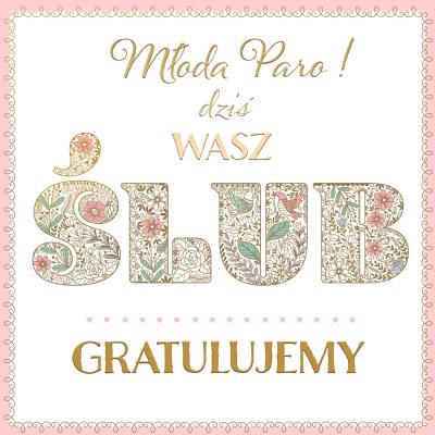 Opakowanie Karnet KWD z bilecikiem HS Ślub Pattern