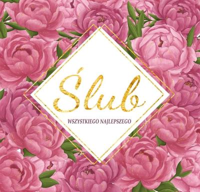 Opakowanie Karnet KWD z bilecikiem HS Ślub Piwonie