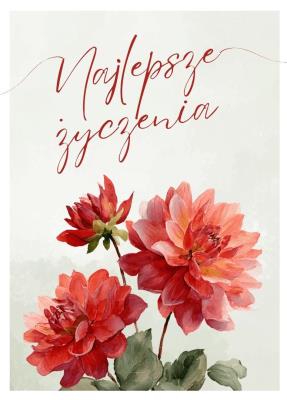 Opakowanie Karnet - Najlepsze życzenia - czerwona