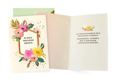 Opakowanie Karnet Ogólne życzenia kwiaty