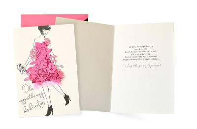 Opakowanie Karnet Ogólne życzenia sukienka