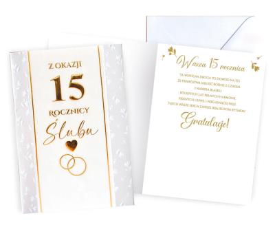 Opakowanie Karnet Rocznica ślubu 15