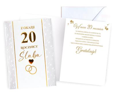 Opakowanie Karnet Rocznica ślubu 20