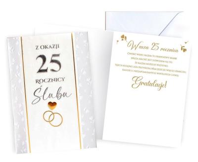 Opakowanie Karnet Rocznica ślubu 25